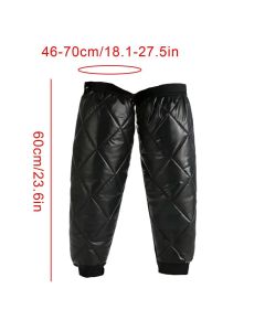 Cycling Leg Warmers Thermal Zipper Knee Sleeves Winter Waterproof 2pcs (Black)