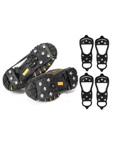 2 Pairs Ice Cleats Traction Crampons Snow Grips with 8 Spikes for Boots Shoes - For EU40-45