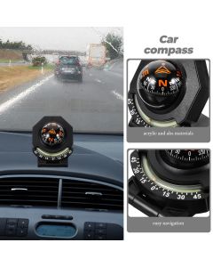 Car Compass Portable Outdoor Compass Ball Car Dashboard Ornament Automotive Compass Ball