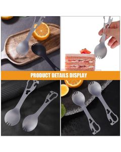 Camping Bottle Opener Spoon Portable Tool Fork Spoon Multi-use Camping Fork Outdoor Fork