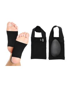 Arch Support Soft Pad Brace Sleeve Ankle Foot Wrap For Feet Flat - Black