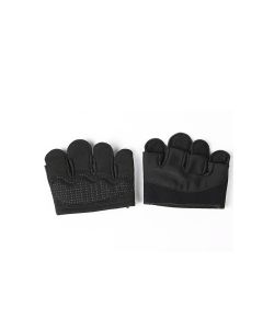 Breathable Workout Gloves Silicone Grip Half-Finger Gym Gloves for Weightlifting & Yoga - Black & M