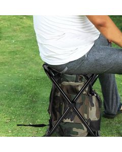 2-in-1 Outdoor Tackle Backpack Foldable Stool Seat Backpack Bag