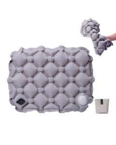 Foldable Inflatable Camping Seat Cushion Portable Seat Pad for Travel Outdoors Navy