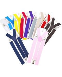 Clockwise 3 Clip Suspenders Unisex Adjustable Polyester Pink