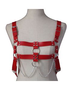 AX Punk PU Cross Strap for Men and Women Black