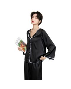 Ming Yu Ya Si Ice Silk Pajamas Set Long Sleeve White XL