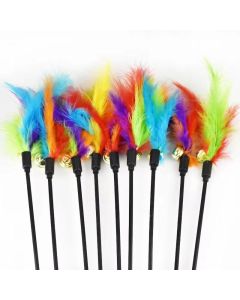 Cat Feather Toy PVC 50cm Macaron Turkey 50cm (including macaron turkey feather)
