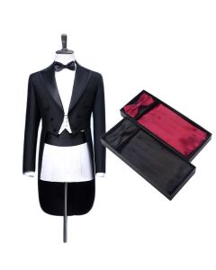 Mute Sauce Men Waistcoat Bow Tie Pocket Square Set Waist seal silver only 80-100cm
