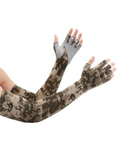 Ice Road Men's Sunscreen Sleeves Polyester Quick Drying Black gray camouflage All yards