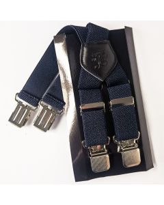 KANGDAI Men Polyester Strap 3.5cm X Type 4 Clips Coffee