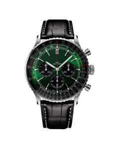 Men Quartz Watch Leather Strap Chronograph 43mm 17