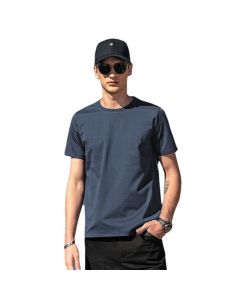 Men Short Sleeve T Shirt Cotton Loose Summer Flower pink 165/S(85kg -100kg)
