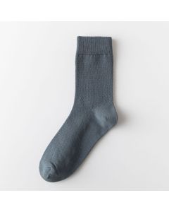 Men Cotton Mid Calf Socks Antibacterial Breathable Dark gray All yards