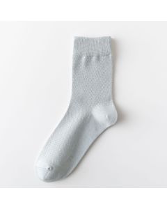 Men Cotton Mid Calf Socks Antibacterial Breathable Light gray All yards