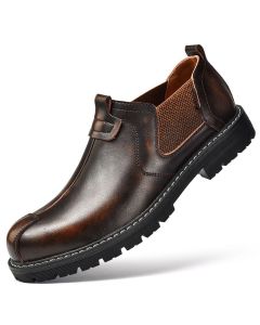 Men Genuine Leather Martin Boots Business Casual Black 43