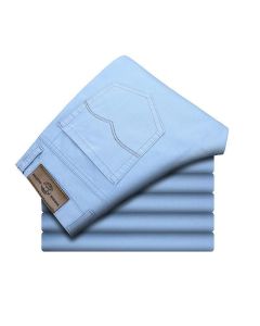 Tao Shang Pai Mens Cotton Chinos Straight Trousers Light blue 32