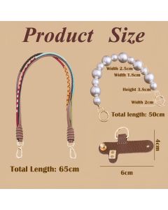 Mini Bag Replacement Thin Shoulder Strap with 2 Adapters for Longchamp,Imitation Pearl Bead Purse Handle Strap Bag Charms Handbag Chain Accessories Decoration for Women