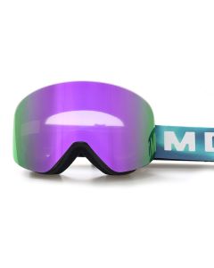Magnetic Cylindrical Ski Goggles with UV400 Anti-Fog Dual-Lens, Impact-Resistant TPU Frame, Interchangeable Lens for Snow Sports, Includes Protective Case & Black Storage Bag (Blue)