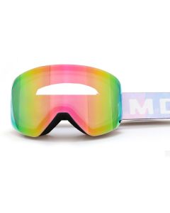 Magnetic Cylindrical Ski Goggles with UV400 Anti-Fog Dual-Lens, Impact-Resistant TPU Frame, Interchangeable Lens for Snow Sports, Includes Protective Case & Black Storage Bag (Green)