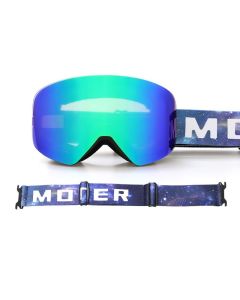 Magnetic Cylindrical Ski Goggles with UV400 Anti-Fog Dual-Lens, Impact-Resistant TPU Frame, Interchangeable Lens for Snow Sports, Includes Protective Case & Black Storage Bag (Purple(NoLogo))