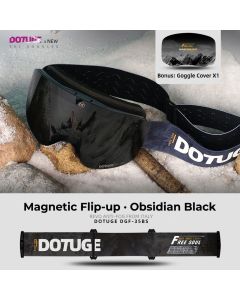 DOTUGE Magnetic Flip-Up Ski Goggles with Dual Frame Design, Anti-Fog HD Lens, Impact-Resistant TPU Frame, and Adjustable Strap for Winter Snow Sports (IceBlue)