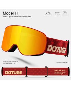 DOTUGE Kids Snow Goggles with Magnetic Flip Design, Anti-Fog HD Lens & UV400 Protection, Compatible with Prescription Glasses, Ideal for Skiing, Snowboarding, and Winter Outdoor Adventures (A)