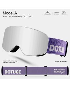 DOTUGE Kids Snow Goggles with Magnetic Flip Design, Anti-Fog HD Lens & UV400 Protection, Compatible with Prescription Glasses, Ideal for Skiing, Snowboarding, and Winter Outdoor Adventures (B)