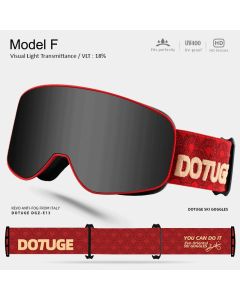 DOTUGE Kids Snow Goggles with Magnetic Flip Design, Anti-Fog HD Lens & UV400 Protection, Compatible with Prescription Glasses, Ideal for Skiing, Snowboarding, and Winter Outdoor Adventures (G)