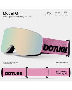 DOTUGE Kids Snow Goggles with Magnetic Flip Design, Anti-Fog HD Lens & UV400 Protection, Compatible with Prescription Glasses, Ideal for Skiing, Snowboarding, and Winter Outdoor Adventures (H)