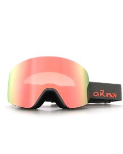 Cylindrical Snow Goggles with Anti-Fog Dual-Layer PC Lens, Impact-Resistant TPU Frame, and Adjustable Silicone-Grip Strap for Skiing, Snowboarding, and Mountaineering in Sunny Conditions (Grey)