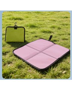 Ultralight Portable Folding Seat Cushion – Waterproof, Tear-Resistant PU Outdoor Mat for Hiking, Camping, Picnics, and Park Relaxation with Carabiner Clip and Compact Foldable Design (Black)