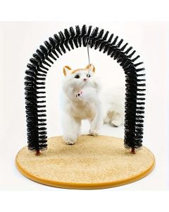 Cat Arch Groomer & Self-Scratching Toy – Interactive Massage, Brushing, and Play Station with Hanging Catnip Mouse for Indoor Cats