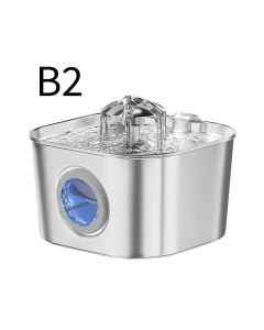 304 Stainless Steel Pet Water Fountain, 2.2L Quiet Drinking Dispenser with Dual Flow Modes, Multi-Stage Filtration for Cats & Small Dogs, USB Powered (B1)