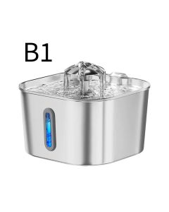 304 Stainless Steel Pet Water Fountain, 2.2L Quiet Drinking Dispenser with Dual Flow Modes, Multi-Stage Filtration for Cats & Small Dogs, USB Powered (B2)