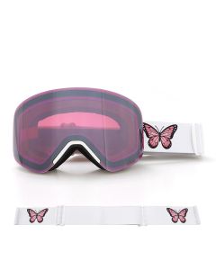 New Magnetic Ski Goggles with Cylindrical Lens, Anti-Fog Snow Glasses for Outdoor Skiing, Snowboarding, and Mountaineering – Universal Fit for Men, Women, and Youth (Purple)