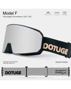 DOTUGE DGZ-Z11 Ski Goggles with Italian REVO Coating, Anti-Fog Dual-Layer HD Lens, UV400 Protection, Cylindrical Design for Skiing, Snowboarding, and Winter Outdoor Sports (A)