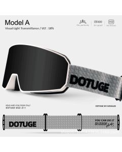 DOTUGE DGZ-Z11 Ski Goggles with Italian REVO Coating, Anti-Fog Dual-Layer HD Lens, UV400 Protection, Cylindrical Design for Skiing, Snowboarding, and Winter Outdoor Sports (B)