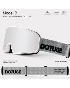 DOTUGE DGZ-Z11 Ski Goggles with Italian REVO Coating, Anti-Fog Dual-Layer HD Lens, UV400 Protection, Cylindrical Design for Skiing, Snowboarding, and Winter Outdoor Sports (C)