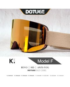Magnetic Flip-Up Ski Goggles with Anti-Fog Cylindrical Lens for Snow Sports, Winter Hiking, and Mountain Climbing – Unisex Design for Clear Vision and Impact Protection (A)