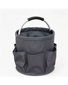 Foldable Carry-All Tote with Handle and Multiple Pockets – Portable Collapsible Laundry Basket for Outdoor Travel, Camping, Picnic, Beach, and Home Organization (Black)