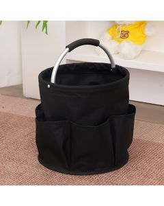 Foldable Carry-All Tote with Handle and Multiple Pockets – Portable Collapsible Laundry Basket for Outdoor Travel, Camping, Picnic, Beach, and Home Organization (DarkGreen)