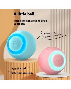 Interactive Rolling Cat Toy Ball with Automatic Movement, Bounce & Spin, USB Rechargeable for Indoor Play, Stimulates Hunting Instincts (Blue)