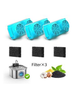 Universal Replacement Pet Water Fountain Filter Cartridge with Dual-Wing Design – Activates Carbon Filtration for Fresh, Clean Water, Perfect for Cats and Small Pets (Filter×6)