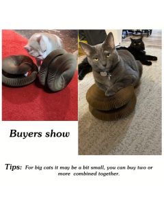 Transformable Magic Accordion Cat Scratcher Toy, Foldable Tunnel for Play and Rest, Interactive with Built-in Track Ball, for Indoor Cats (Brown)