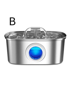 304 Stainless Steel Pet Water Fountain, 3.2L Oval Design with Dual Water Flow, Ultra-Quiet Automatic Circulating Filtered Drinking Station for Cats and Dogs, USB Powered (Adapter Not Included), Dishwasher Safe (C)