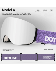 Magnetic Ski Goggles with HD Anti-Fog Spherical Lens, UV400 Protection for Snow Sports, Compatible with Eyewear, Ideal for Skiing and Mountain Climbing (B)