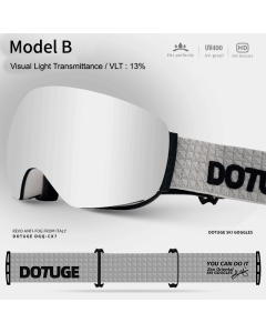 Magnetic Ski Goggles with HD Anti-Fog Spherical Lens, UV400 Protection for Snow Sports, Compatible with Eyewear, Ideal for Skiing and Mountain Climbing (C)