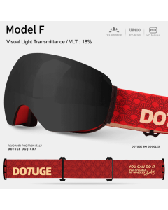 Magnetic Ski Goggles with HD Anti-Fog Spherical Lens, UV400 Protection for Snow Sports, Compatible with Eyewear, Ideal for Skiing and Mountain Climbing (G)