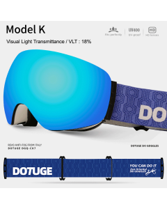 Magnetic Ski Goggles with HD Anti-Fog Spherical Lens, UV400 Protection for Snow Sports, Compatible with Eyewear, Ideal for Skiing and Mountain Climbing (L)